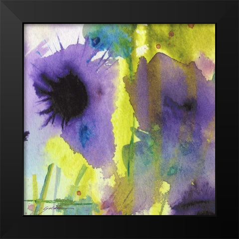 Purple Essence Black Modern Wood Framed Art Print by Golden, Sheila