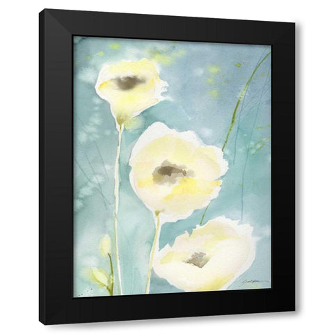 Teal Tones Black Modern Wood Framed Art Print with Double Matting by Golden, Sheila