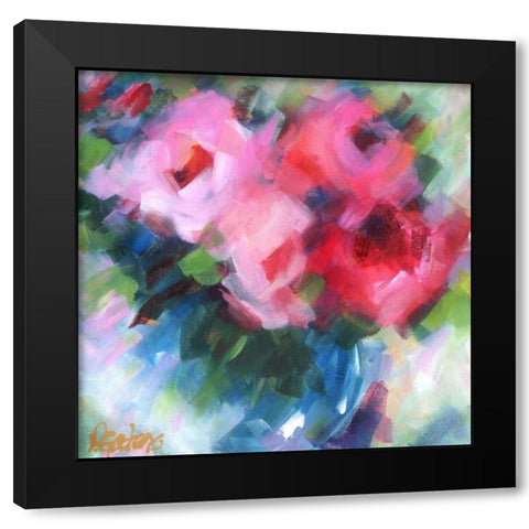 Big Pinks Black Modern Wood Framed Art Print with Double Matting by Gatens, Pamela
