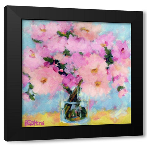 Bright Pink Peony Black Modern Wood Framed Art Print by Gatens, Pamela