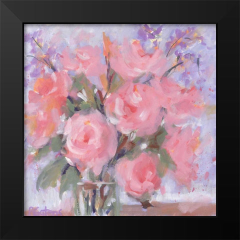 Champagne Pinks Black Modern Wood Framed Art Print by Gatens, Pamela