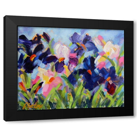 The Iris Show Black Modern Wood Framed Art Print by Gatens, Pamela