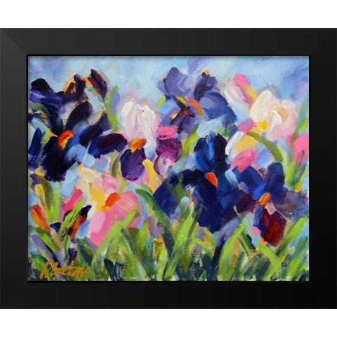 The Iris Show Black Modern Wood Framed Art Print by Gatens, Pamela
