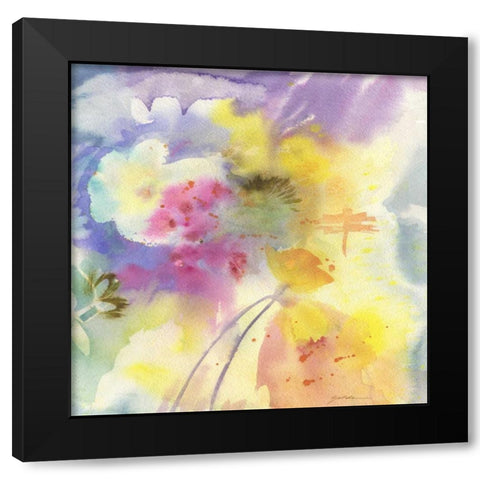 Dragonfly Black Modern Wood Framed Art Print by Golden, Sheila