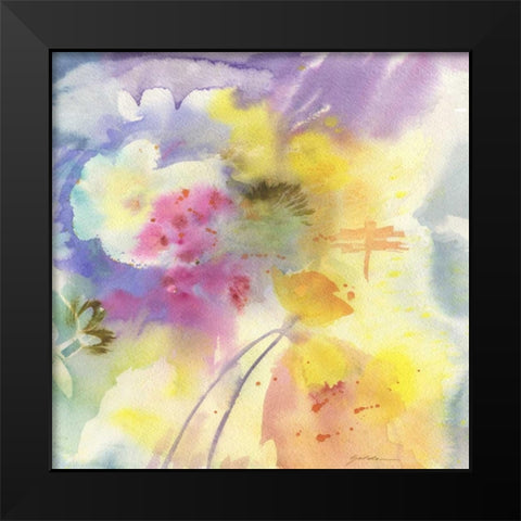 Dragonfly Black Modern Wood Framed Art Print by Golden, Sheila