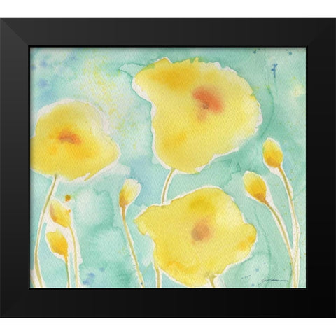 Summer Rain #3 Black Modern Wood Framed Art Print by Golden, Sheila