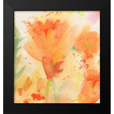 Windblown Poppies #2 Black Modern Wood Framed Art Print by Golden, Sheila