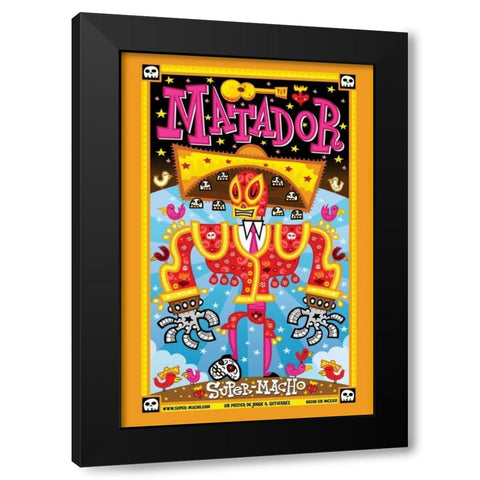 Matador Black Modern Wood Framed Art Print with Double Matting by Gutierrez, Jorge R.