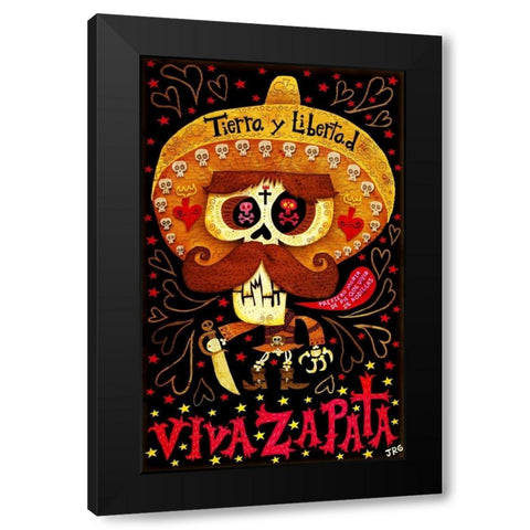 Viva Zapata Black Modern Wood Framed Art Print with Double Matting by Gutierrez, Jorge R.