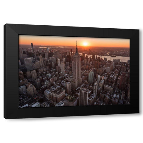Empire Flight Sun Burst Black Modern Wood Framed Art Print with Double Matting by Getty, Bruce