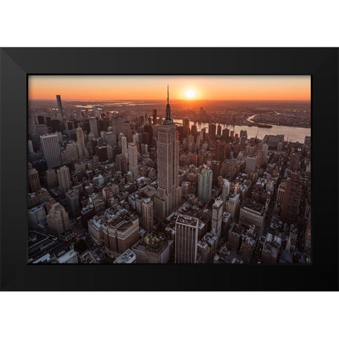 Empire Flight Sun Burst Black Modern Wood Framed Art Print by Getty, Bruce
