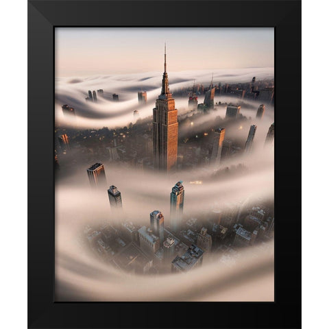 Empire Fog Black Modern Wood Framed Art Print by Getty, Bruce