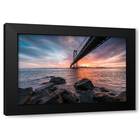 Golden Light Explosion Black Modern Wood Framed Art Print with Double Matting by Getty, Bruce