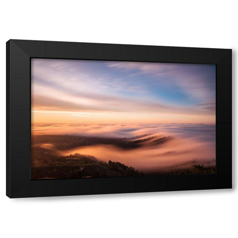 Golden Morning Black Modern Wood Framed Art Print with Double Matting by Getty, Bruce