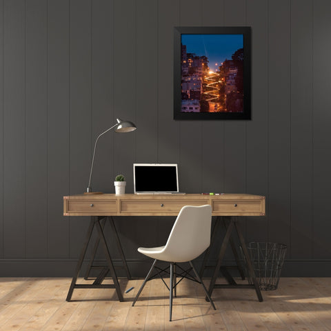 Lombard Street Black Modern Wood Framed Art Print by Getty, Bruce