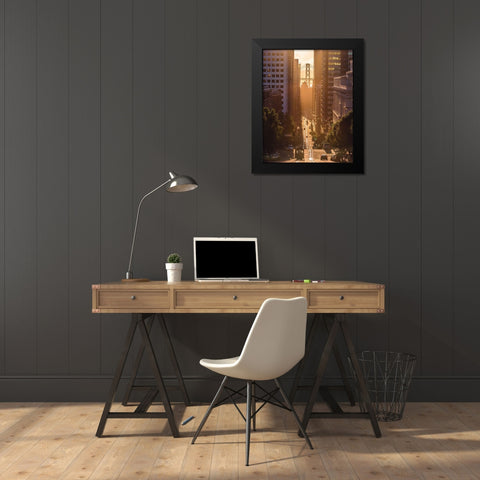 Morning Trolley 2 Black Modern Wood Framed Art Print by Getty, Bruce
