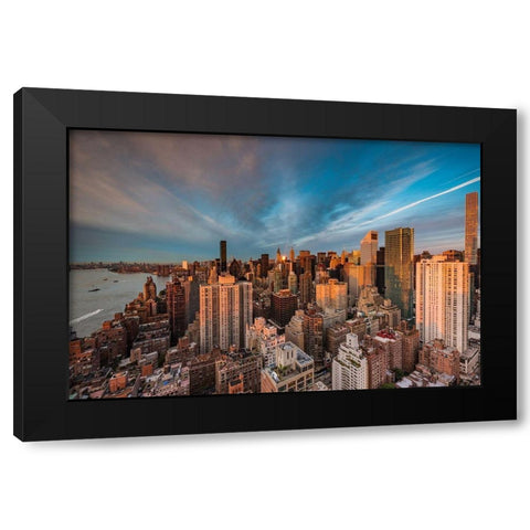 New York Morning Black Modern Wood Framed Art Print with Double Matting by Getty, Bruce
