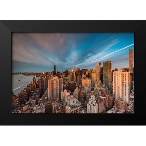 New York Morning Black Modern Wood Framed Art Print by Getty, Bruce