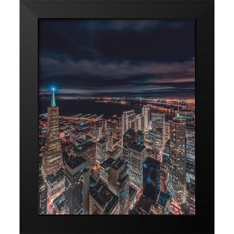 San Francisco Look Down 5 Black Modern Wood Framed Art Print by Getty, Bruce