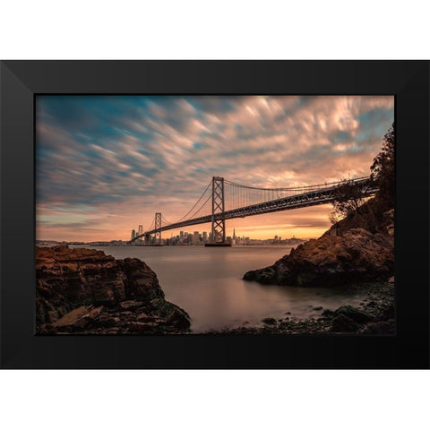 San Franciscoaâ‚¬â„¢s Stretch Black Modern Wood Framed Art Print by Getty, Bruce