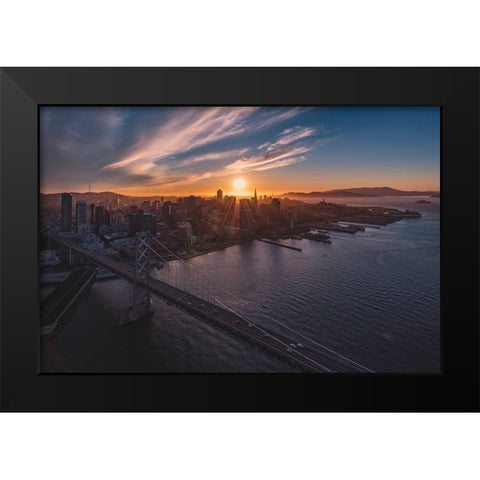 Sunset Explosion Black Modern Wood Framed Art Print by Getty, Bruce