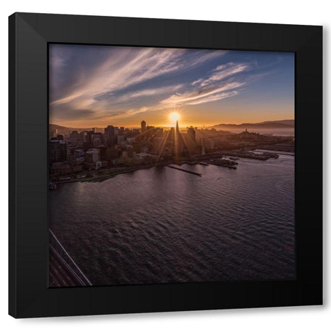 Sunset Explosion 2 Black Modern Wood Framed Art Print with Double Matting by Getty, Bruce