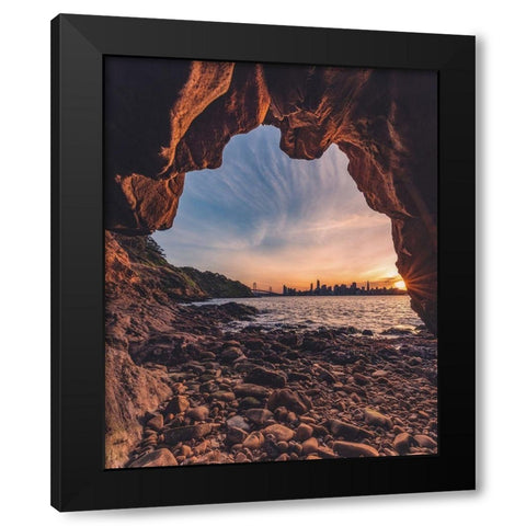 Treasure Island Cave Black Modern Wood Framed Art Print with Double Matting by Getty, Bruce