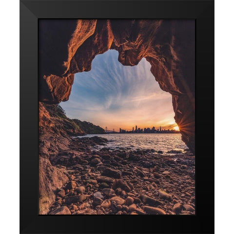 Treasure Island Cave Black Modern Wood Framed Art Print by Getty, Bruce
