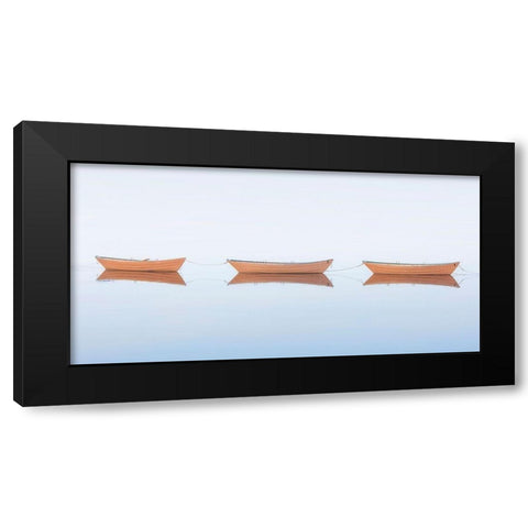 Three Dories II Black Modern Wood Framed Art Print with Double Matting by Gendreau, Katherine