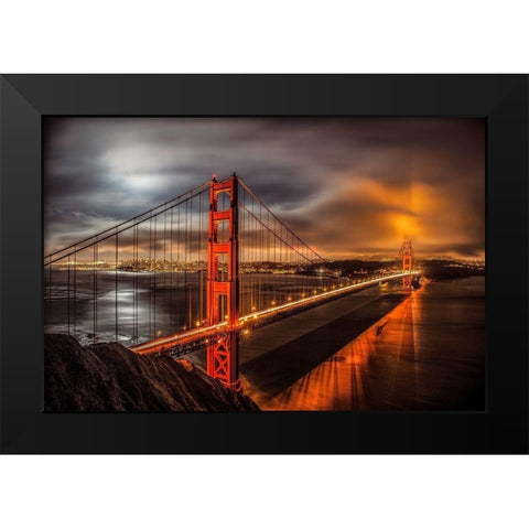 Golden Gate Evening Black Modern Wood Framed Art Print by Gavrilis, John