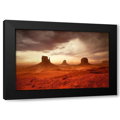 Monsoon Sandstorm Black Modern Wood Framed Art Print with Double Matting by Gavrilis, John