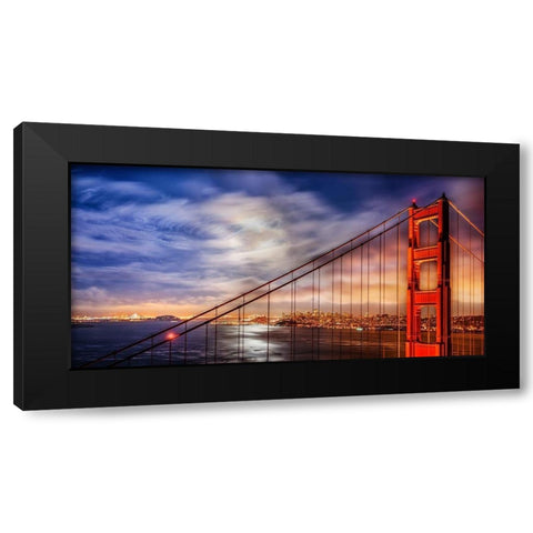 N. Tower Panorama - GG Bridge Black Modern Wood Framed Art Print with Double Matting by Gavrilis, John