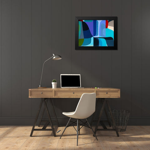 Merging Waters Black Modern Wood Framed Art Print by Griese, Marion