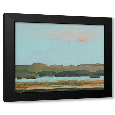 West of the River Black Modern Wood Framed Art Print by Hargreaves, Greg