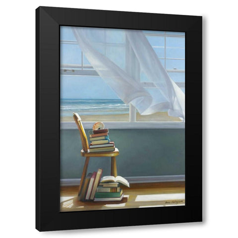 Summer Reading List Black Modern Wood Framed Art Print by Hollingsworth, Karen