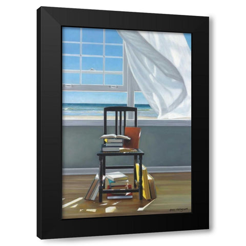 Beach Scholar Black Modern Wood Framed Art Print with Double Matting by Hollingsworth, Karen