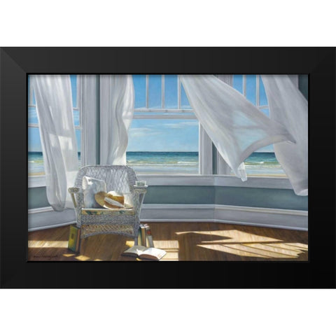 Gentle Reader Black Modern Wood Framed Art Print by Hollingsworth, Karen