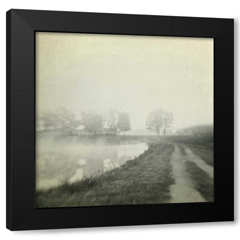 Foggy Sunrise Black Modern Wood Framed Art Print by Hanna, Dawn D.