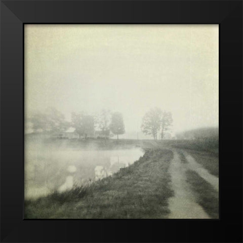 Foggy Sunrise Black Modern Wood Framed Art Print by Hanna, Dawn D.