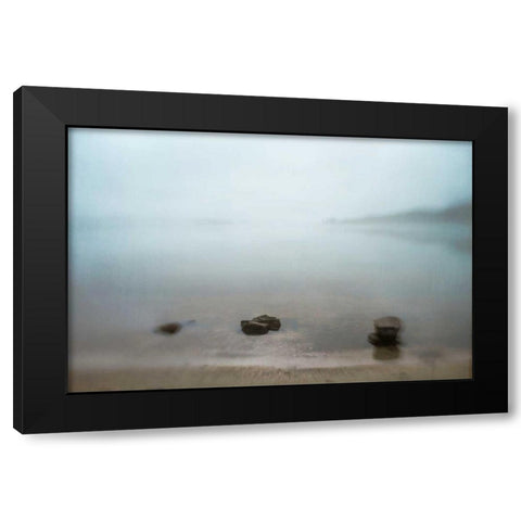 Three Rocks Black Modern Wood Framed Art Print by Hanna, Dawn D.