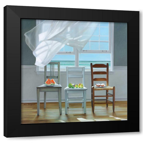 Beach Therapy Black Modern Wood Framed Art Print by Hollingsworth, Karen