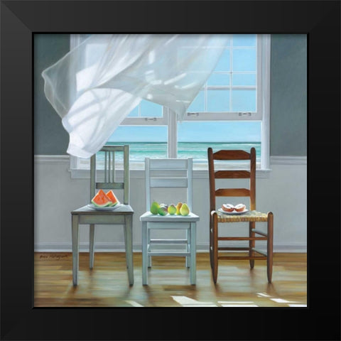 Beach Therapy Black Modern Wood Framed Art Print by Hollingsworth, Karen