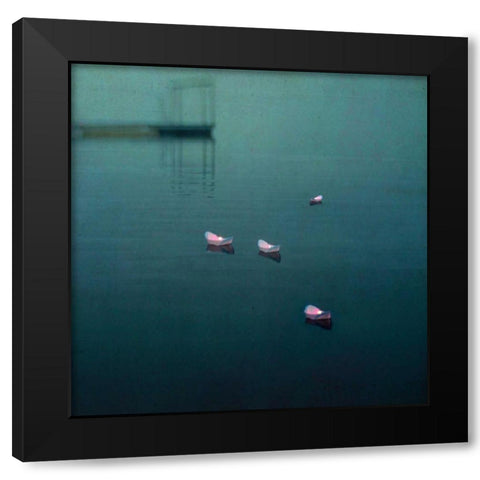 Floating Hope Black Modern Wood Framed Art Print with Double Matting by Hanna, Dawn D.