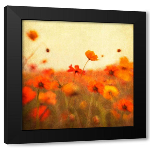 Orange Happiness Black Modern Wood Framed Art Print by Hanna, Dawn D.