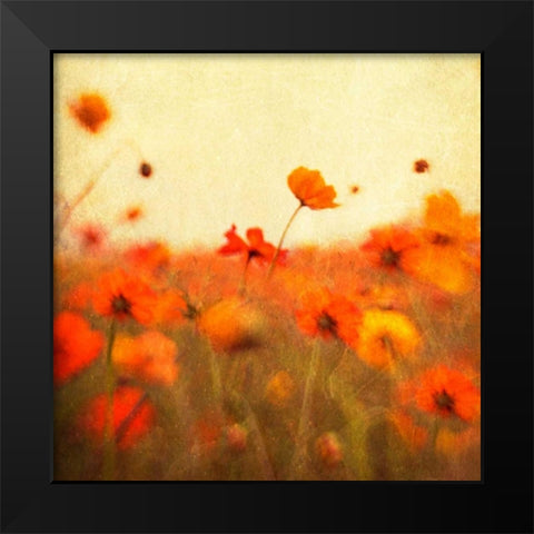 Orange Happiness Black Modern Wood Framed Art Print by Hanna, Dawn D.