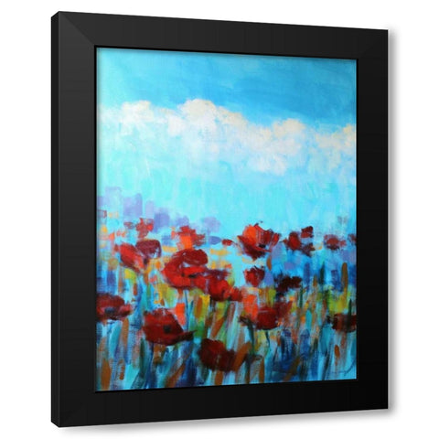 Garden of Delights Black Modern Wood Framed Art Print by Hardy, Claire