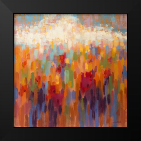 Poppy Mosaic Black Modern Wood Framed Art Print by Hardy, Claire