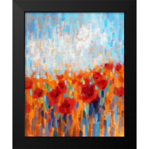 Poppy Walk Black Modern Wood Framed Art Print by Hardy, Claire