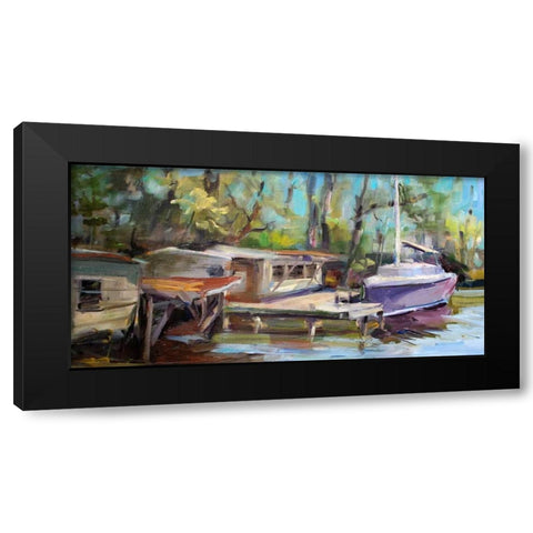 Afternoon Rest Black Modern Wood Framed Art Print with Double Matting by Hallock, Carol