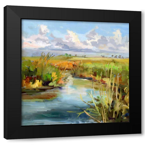 Afternoon Skies Black Modern Wood Framed Art Print by Hallock, Carol